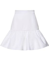 Patou - Gathered Cotton Gabardine Mini Skirt - Lyst