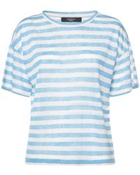 Weekend by Maxmara - T-shirt falla in jersey di lino a righe - Lyst