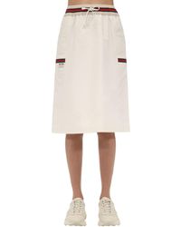 Gucci Knielanger Rock Aus Baumwolle - Weiß