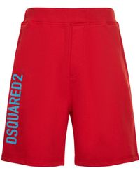 DSquared² Shorts Aus Baumwolle Mit Logo - Rot