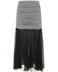 Tory Burch - Jersey Chiffon Silk Long Skirt - Lyst
