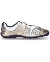 Wales Bonner - Printed Croco Metallic Leather Sneakers - Lyst