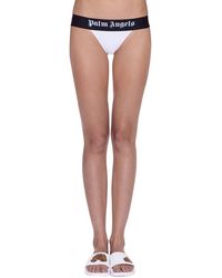 Palm Angels Logo Stretch Bikini Bottoms - Weiß