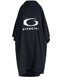 Balenciaga - Icon Print Pulled Cotton T-Shirt Dress Washed - Lyst