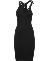 ANDREADAMO - Ribbed Jersey Mini Dress W/double Straps - Lyst
