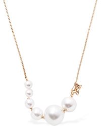 DSquared² - Dsq2 Faux Pearl Charm Necklace - Lyst