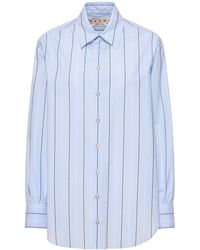 Marni - Striped Cotton Poplin Oversize Shirt - Lyst