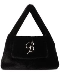Blumarine - Grand sac porté épaule en fausse fourrure à logo - Lyst