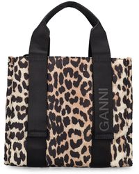 Ganni - Small Printed Recycled Poly Tote Bag - Lyst