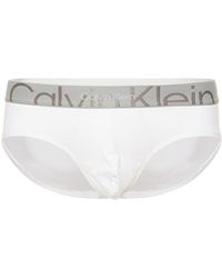 Calvin Klein Braguitas De Algodón Con Logo - Blanco
