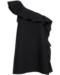 MSGM - One-Shoulder Ruffled Mini Dress - Lyst