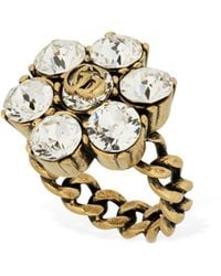 Gucci - Gg Marmont Thick Ring W/ Crystal - Lyst