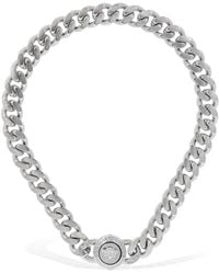 Versace - Halskette Aus Metall Mit Logo - Lyst