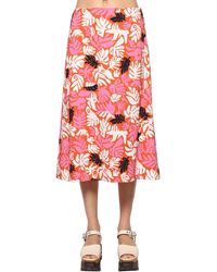 Marni Midirock Aus Viskosekrepp Mit Druck - Pink