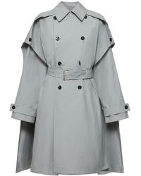 Bottega Veneta - Trench-coat style cape en toile de coton - Lyst