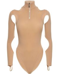 ANDREADAMO - Sculpting Jersey Cutout Bodysuit - Lyst
