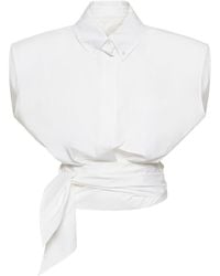 Alexandre Vauthier - Camicia senza maniche in popeline - Lyst