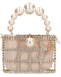 Rosantica - Holli Crystal & Pearl Box Top Handle Bag - Lyst