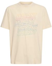 Isabel Marant - T-shirt Aus Baumwolljersey Mit Logo "hugo" - Lyst
