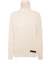 DSquared² - Cotton Blend Rib Knit Turtleneck Sweater - Lyst