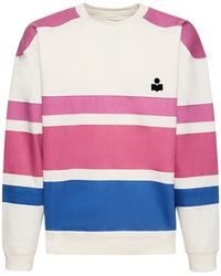 Isabel Marant - Color Block Cotton Crewneck Sweatshirt - Lyst