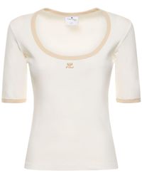 Courreges - Holistic Contrast Cotton T-Shirt - Lyst