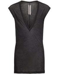 Rick Owens - Hombre Camiseta De Algodón Con Cuello En V - Lyst