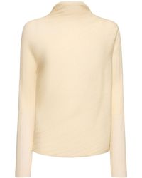 Theory - Asymmetric Ribbed Wool Blend Top - Lyst