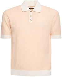 Amiri - Waffle-knit Cotton-blend Polo Shirt - Lyst