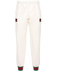 Gucci gg Patch & Web Cotton Track Pants - White