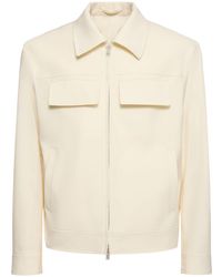 Lardini - Wool Blend Zipped Overshirt - Lyst