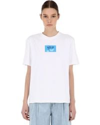 SJYP T-shirt Aus Baumwolljersey Mit Logopatch - Weiß