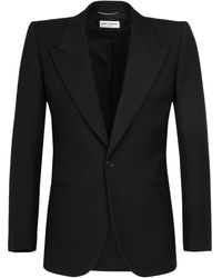Saint Laurent - Gabardine Wool Blazer Jacket - Lyst