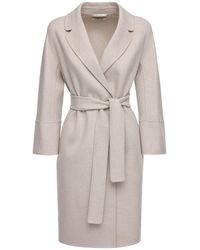 Max Mara Arona Belted Wool Coat - Grey