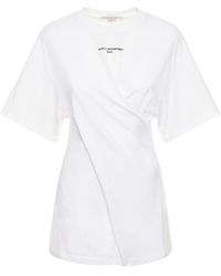 Stella McCartney - Logo Printed Twisted Cotton T-shirt - Lyst