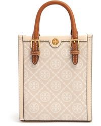 Tory Burch - Mini Tote Aus Baumwolle "monogram" - Lyst