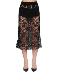 Prada Midirock Aus Chantillyspitze - Schwarz