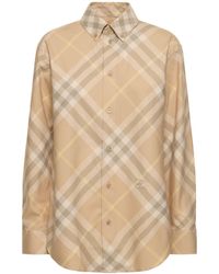 Burberry - Check Cotton Knit Shirt - Lyst