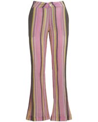 Damen Bekleidung Hosen und Chinos Ausgestellte und Palazzo Hosen GIMAGUAS Baumwolle Denimhose Aus Bio-baumwolle Mit Druck zug in Braun 