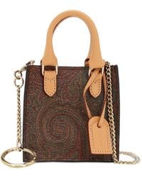 Etro Mini Paisley Print Coated Canvas Bag - Braun