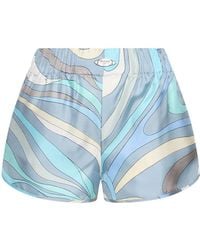 Emilio Pucci - Printed Silk Twill Shorts - Lyst