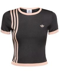 adidas Originals - Mujer Camiseta Con 3 Bandas - Lyst
