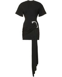 David Koma Speckled Rhinestone Embr Mini Jersey in Black | Lyst
