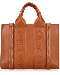 Chloé - Woody Leather Small Tote Bag - Lyst