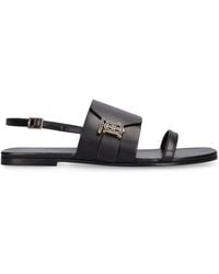 Burberry - 10mm Valentine Leather Flat Sandals - Lyst