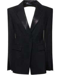 Mugler - Shiny Twill Open Back Fitted Jacket - Lyst