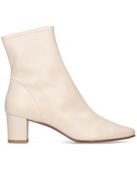 BY FAR 50mm Sofia Leather Ankle Boots - Natural