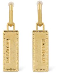 Balmain - Signature Tubular Brass Earrings - Lyst