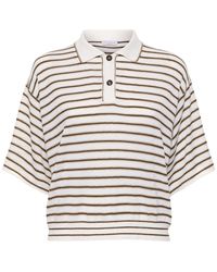 Brunello Cucinelli - Wool Knit Short Sleeve Polo Sweater - Lyst
