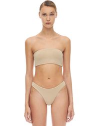 AEXAE Bandeau-bikinioberteil Aus Lyvra Und Nylon - Mehrfarbig